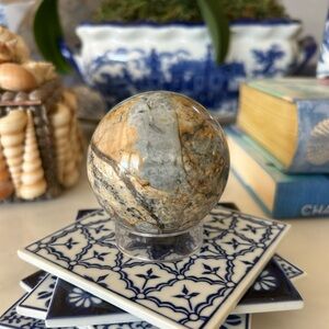 Natural Ocean Jasper Stone Sphere Orb 2.5”